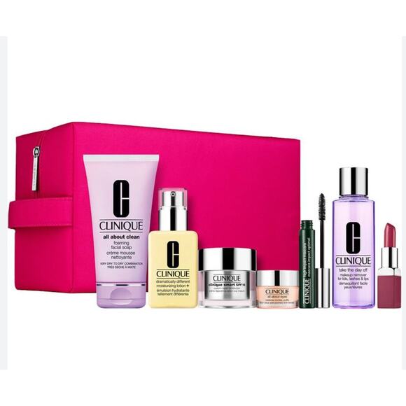 8 PIECE BEST OF CLINIQUE SKIN CARE & MAKEUP GIFT SET BOX FULL SIZE FAVORITES NEW - Picture 3 of 6